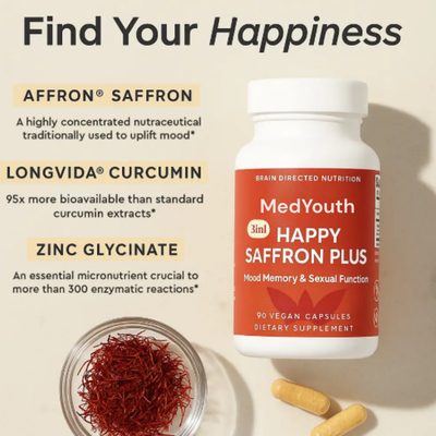 MedYouth | Saffron Advanced Mood Complex + FREE Omega-3 Bottle