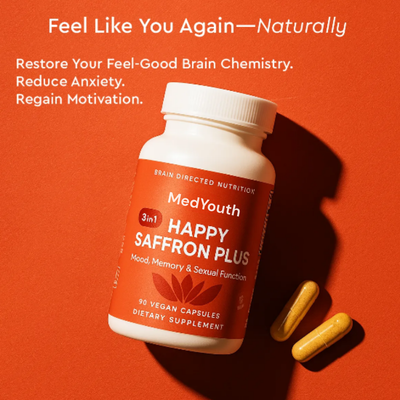 MedYouth | Saffron Advanced Mood Complex + FREE Omega-3 Bottle