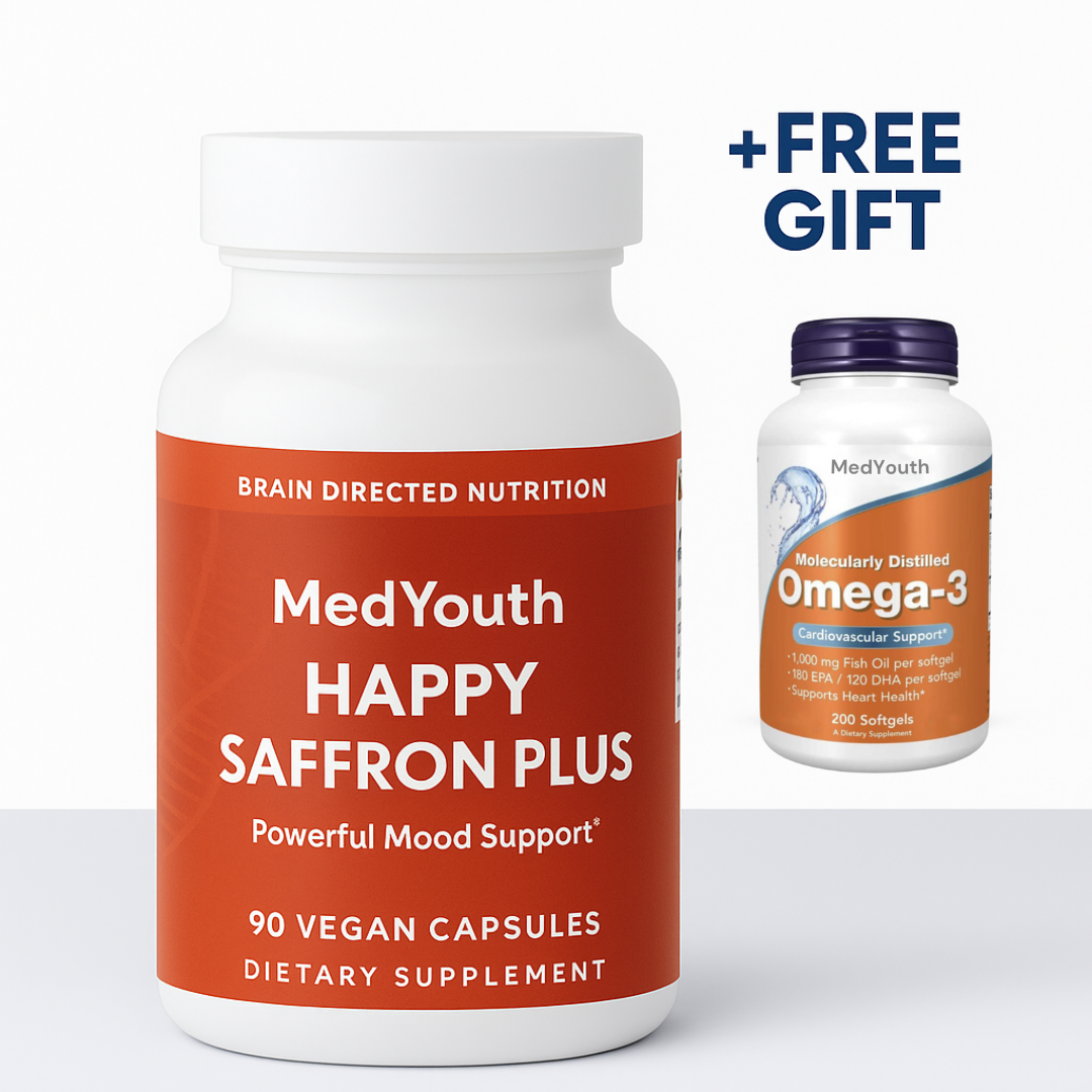 MedYouth | Saffron Advanced Mood Complex + FREE Omega-3 Bottle